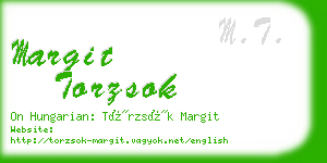 margit torzsok business card